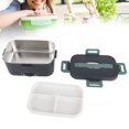 thumbnail image 1 of Electric Lunch Box Food Heater, Portable Food Warmer Self Heating Lunch Box with Fork Spoon, Heated Lunch Box with Stainless Steel Container, for Car Truck Office, 1 of 7
