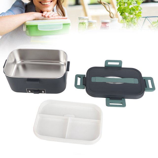 Electric Lunch Box Food Heater, Portable Food Warmer Self Heating Lunch Box with Fork Spoon, Heated Lunch Box with Stainless Steel Container, for Car Truck Office
