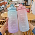 thumbnail image 2 of 2L Purple Gradient Matte Plastic Water Bottle with Soft Straw & One-Button Open - Portable Handle Design for Outdoor Sports, Gym, Camping, Travel - Leak-Proof, Modern Style Large Capacity Hydration, 2 of 7