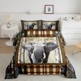 thumbnail image 2 of Erosebridal African Elephant Bedding Sets Todder with Comforter, Brown Buffalo Duvet Insert, Birch Tree Bedroom Decor, Reversible 2pcs, 2 of 8