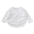 thumbnail image 1 of RXIRUCGD T-Shirt à Manches Longues à Col Rond pour Enfants Hommes et Femmes ( Blanc, Taille : 2-3 Ans ), 1 of 2