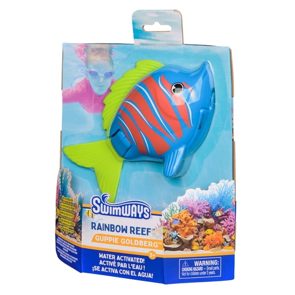 SwimWays Rainbow Reef Fish Toy, Kids Swimming Accessories & Water Toys, Learn to Swim Pool Toys for Kids Ages 5 & Up, Batteries Included, Guppie Goldberg