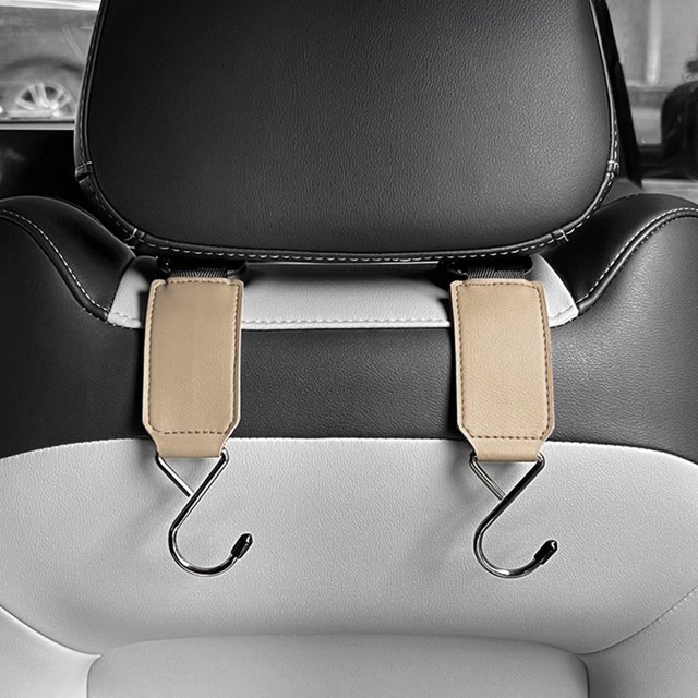 Dvkptbk Car Hooks Hidden Leather Seatback Hooks Car Hooks for Purses and Bags Interior Car Accessories Car Accessories Interior Suitable for Four-Seater Vehicles