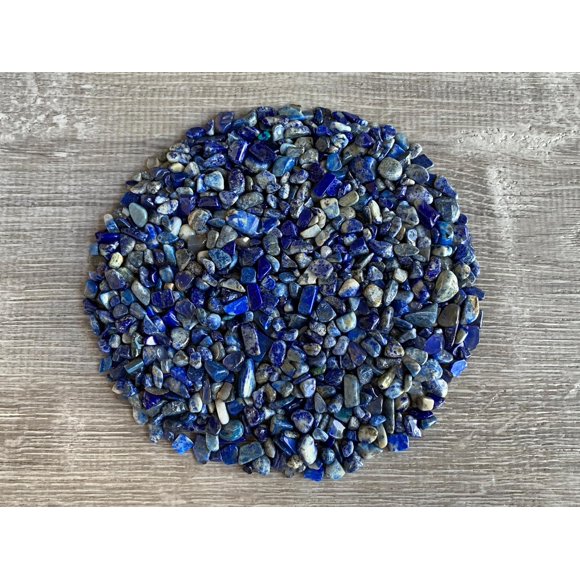 GAF TREASURES 2 oz Lot Natural Semi Tumbled Gemstone Chips, Crushed Mini Crystals, Undrilled Crystal Chips (Lapis Lazuli)