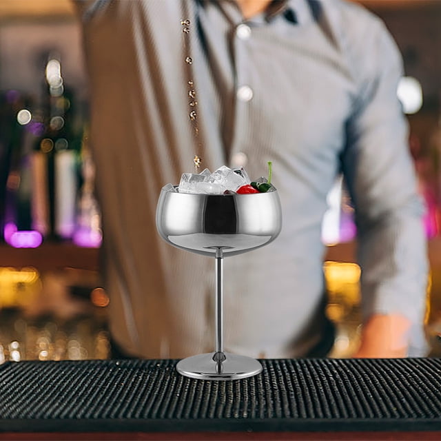 Danhjin Tasse en Acier Inoxydable 304 Verre à Vin Rouge en Acier Inoxydable Gobelet à une Seule Couche Restaurant, Verre à Vin en Acier Inoxydable.350ml Gadgets de Cuisine
