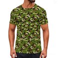 thumbnail image 2 of Ceisia T-Shirt Décontracté pour Homme, Coupe Ajustée, Vert, Classique, Imprimé Camouflage Moucheté, Col Rond, Manches Courtes, Cadeaux, 2 of 9