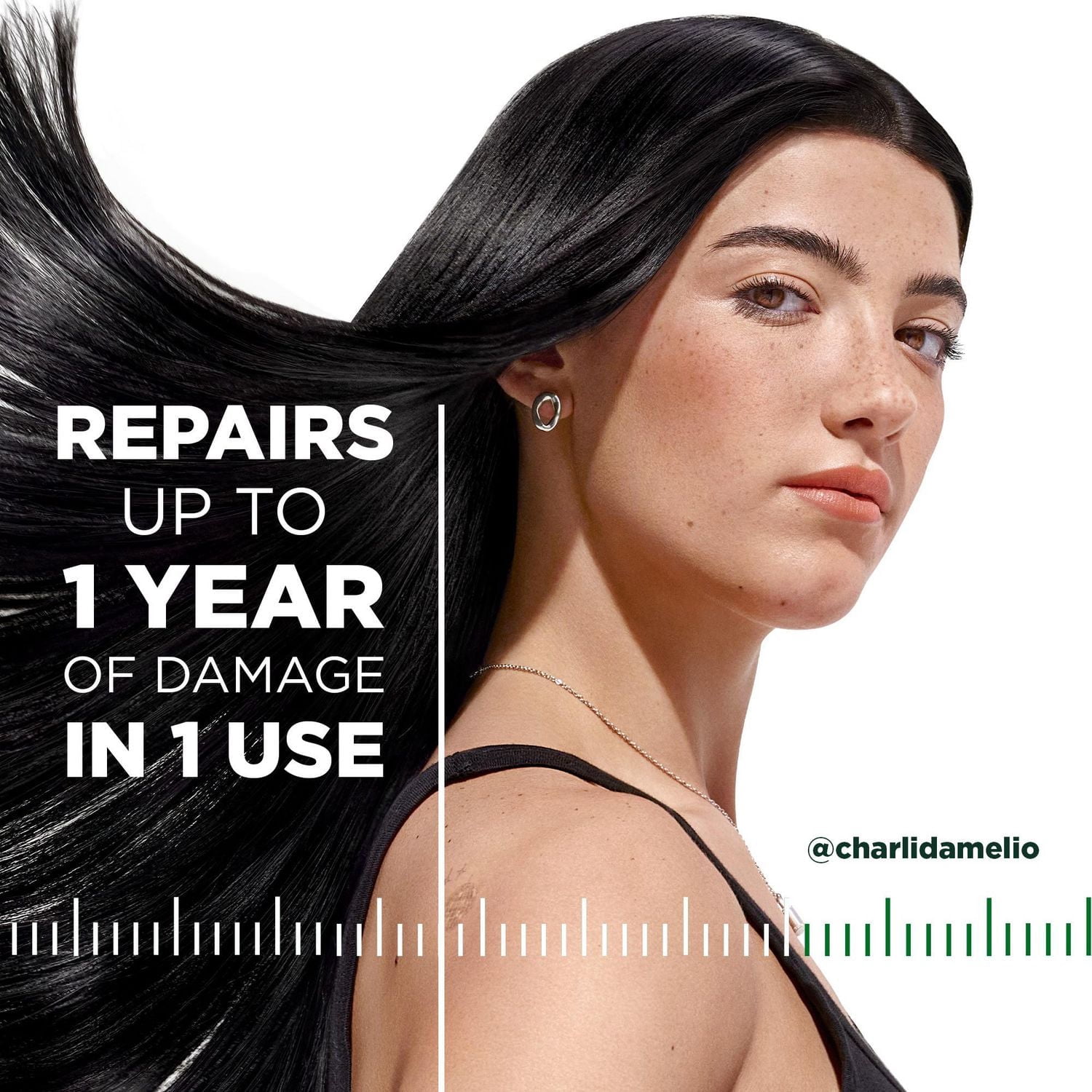 Garnier Fructis Hair Filler + Vitamine C Shampooing Réparateur Fortifiant Sans Sulfates, pour Cheveux Faibles et Abîmés, jusqu'à la Casse & 79 % de Force en Plus