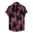 thumbnail image 1 of Leutsin Men Short-Sleeved Printed Color Buttons Cardigan Casual Shirt Tops, 1 of 3