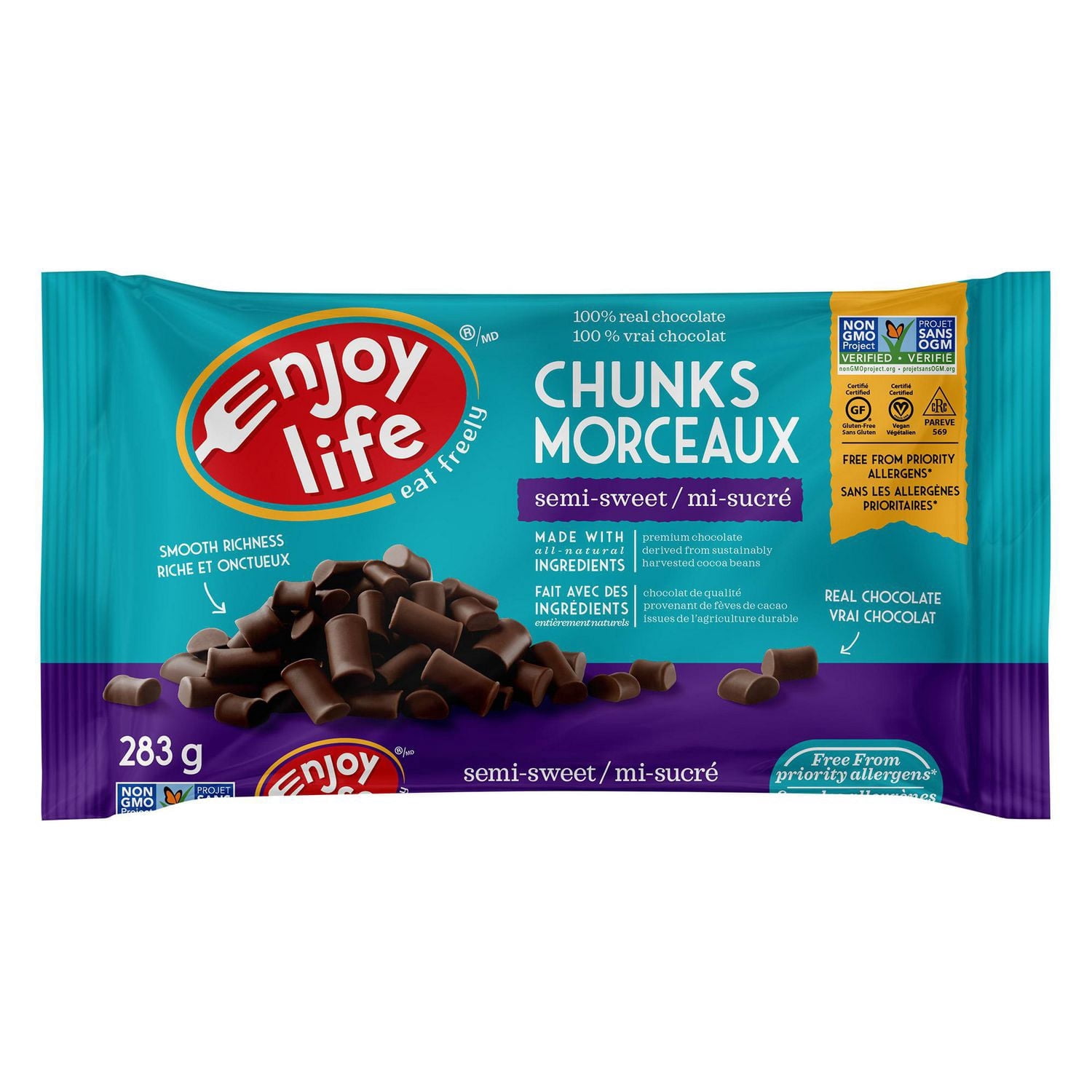 Profitez de la vie sans gluten méga-morceaux-chocolat au four semi-sucré