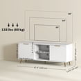 thumbnail image 3 of HOMCOM TV Stand with 2 Open Shelves and 2 Cabinets for 55 Inch TV, White, 3 of 10