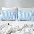 thumbnail image 4 of Erosebridal Checkered Gingham Sheet Set Full, Blue Buffalo Bedding Sets Full Size, Rectangle Geometry Decor, 4-Piece, 4 of 7