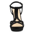 thumbnail image 3 of BLISSFUL STEP Women's T Strap Slingback Platform Heeled Sandals, 3 of 7
