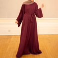 thumbnail image 4 of Abaya Longue pour Femmes, Robe Longue Musulmane, Kaftan Vintage Imprimé Floral, Maxi Islamique, Robes pour Femmes, 4 of 5