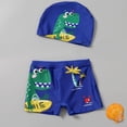 thumbnail image 3 of Hiiyo Toddler Boys Swim Trunks Cartoon Quick Drying Swimming Shorts & Cap, 3 of 3