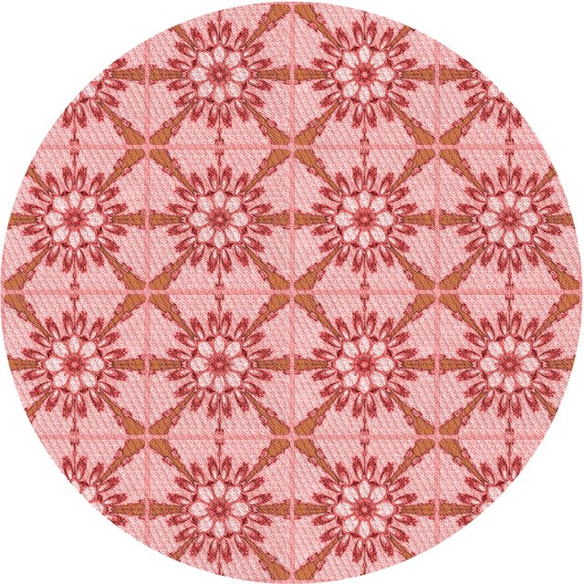 Ahgly Tapis Rond Lavable en Machine Intérieur Transitionnel Rose Pastel, 6 Pieds Rond