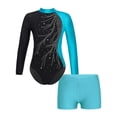 thumbnail image 1 of TiaoBug Ensemble de Survêtement 2 Pcs pour Filles, Manches Longues, Tenue de Danse avec Short Unitard A03 6, 1 of 5