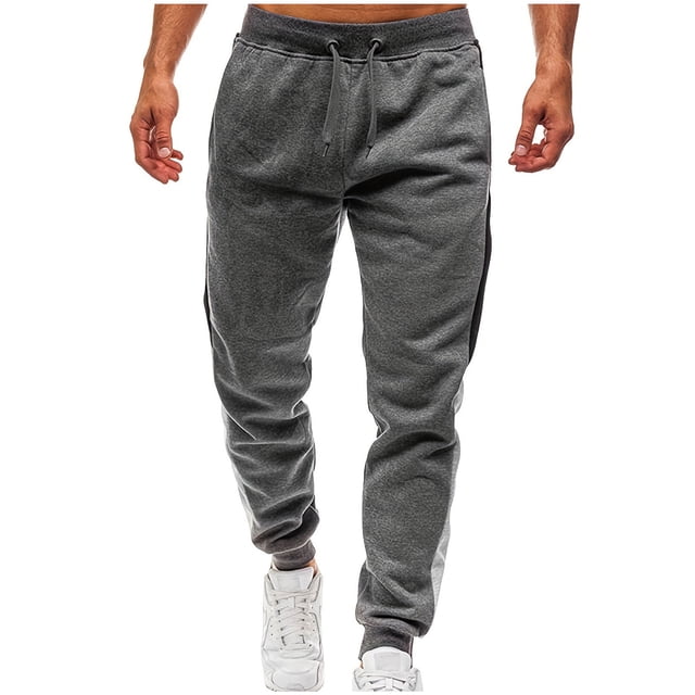 Pisexur Mens Sweatpants Elastic Waist Drawstring Workout Pants for Men Casual Lightweight Sweat Pants with Pockets Elastic Bottom Plus Size Sweatpants S-3XL