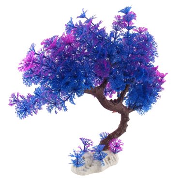 Unique Bargains Aquarium Aquarium Accent Plastique Bleu Plantes sous-Marines 11.8 Pieds Hauteur Violet