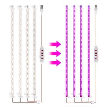 LED Plant Grow Light Strips 8W 84+84LED 22.7lm Bright Grow Lamp with 8H/12H/16H Timer 5