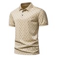 thumbnail image 2 of RKSTN Polos pour Hommes à Imprimé Boutons Coupe Ajustée Col Rabattu Chemises Manches Courtes Mode Décontractée Blouse Hauts, 2 of 9