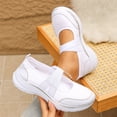 thumbnail image 4 of Commforr Chaussures pour Femmes Chaussures de Marche Femmes Habillées Été Plateforme Bout Rond Maille Respirante Sandales à Crochet et Boucle Confortables Extérieur Espadrilles Décontractées Antidérapantes pour Dames Blanc 6.5, 4 of 6