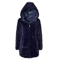 thumbnail image 4 of Sportoli Womens Winter Coat Reversible Faux Fur Lined Quilted Puffer Jacket - Navy (2X), 4 of 7