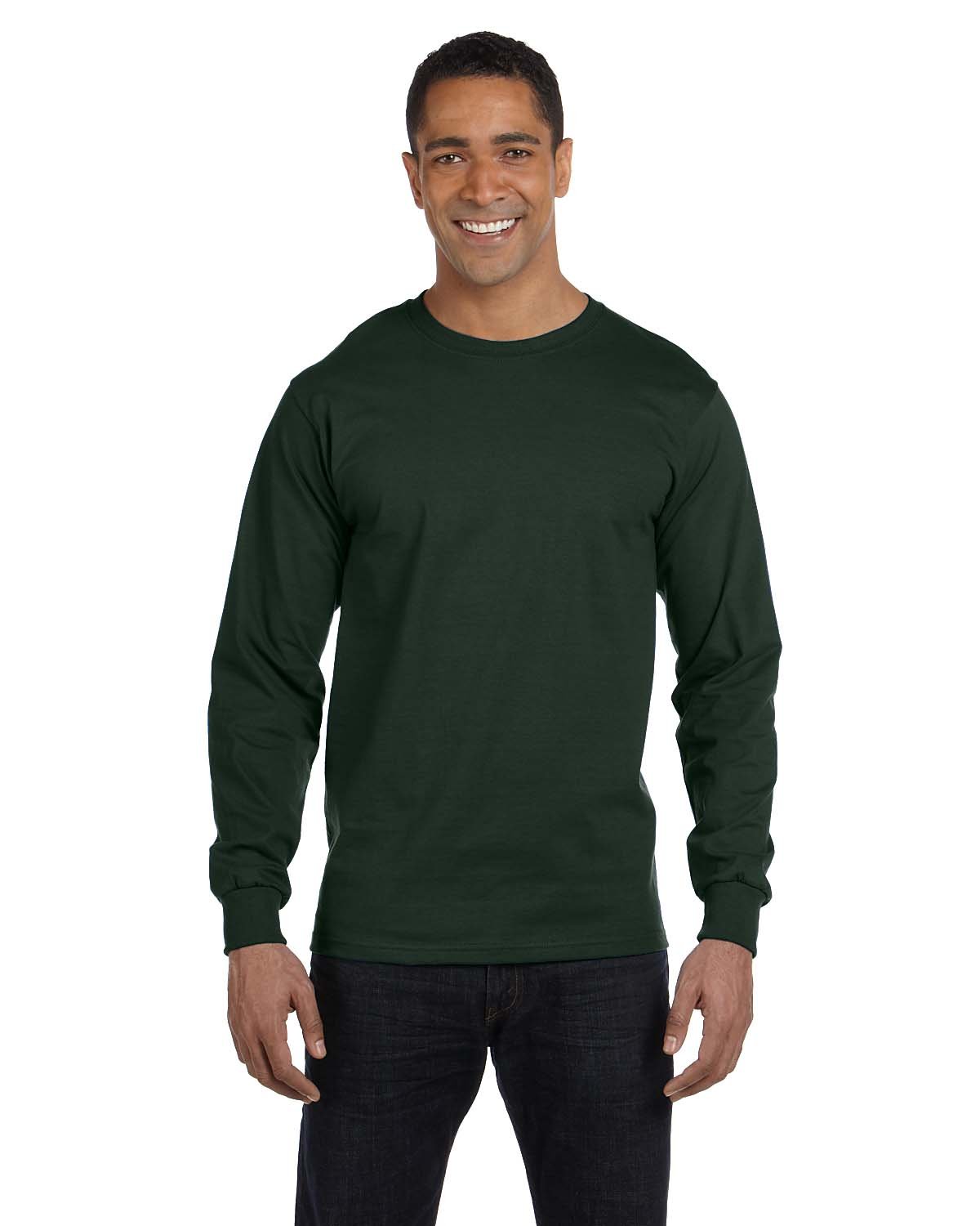 Hanes T-Shirt à Manches Longues Col Rond pour Hommes