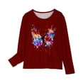 thumbnail image 4 of RXIRUCGD Chemises à Manches Longues pour Filles, Col Rond Mignon, Blouses Décontractées Élégantes (Vin, Taille : 7 Ans), 4 of 5
