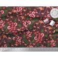thumbnail image 3 of Soimoi Polyester Crepe Fabric Leaves,Floral & Flamingo Bird Print Fabric by The Yard 42 Inch Wide, 3 of 3