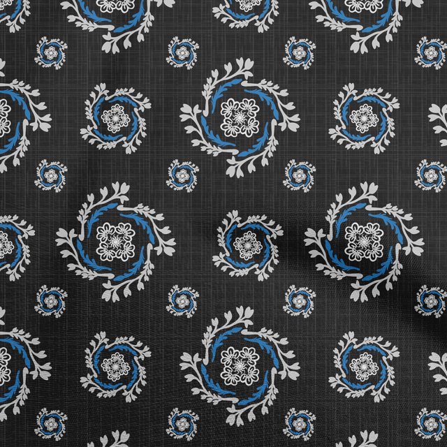 oneOone Viscose Chiffon Black Fabric Florals Craft Projects Decor Fabric Printed By The Yard 42 Inch Wide