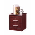 thumbnail image 3 of Hodedah Two Drawer Contemporary Wooden Nightstand in Mahogany Finish, 3 of 7