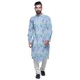 thumbnail image 1 of Atasi Cotton Flex Asymmetrical Long Sleeve Kurta For Men Printed Designer Kurta, 1 of 1