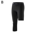 thumbnail image 1 of Mens 3/4 Compression Pants One Leg Tights Athletic Layer Base Basketball Ne Y2D1, 1 of 8