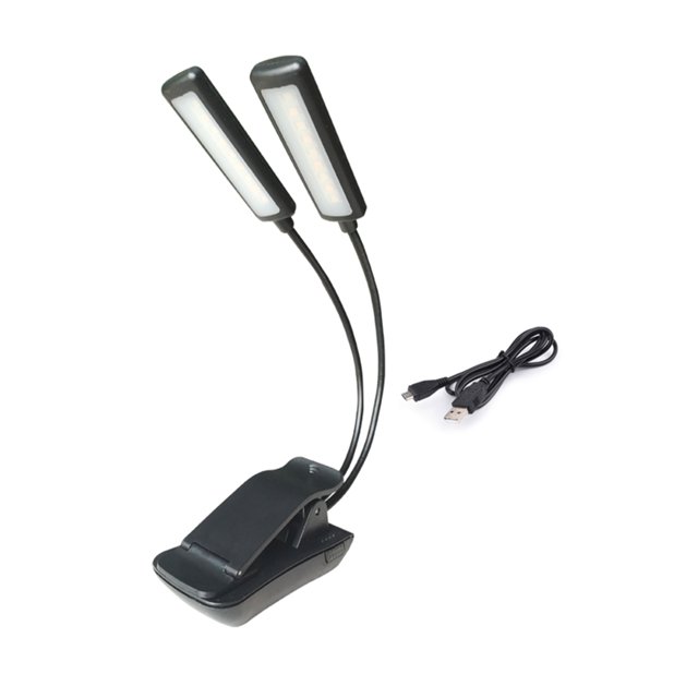 Rechargeable Book Light 19 LED Reading Light with 3 Color Temperature 3 Brightness 2 Lamp