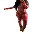 thumbnail image 3 of Combinaison Pyjama une-Pièce à Col en V Profond pour Femmes, Barboteuse Justaucorps avec Siège Tombant et Rabat des Fesses, 3 of 6