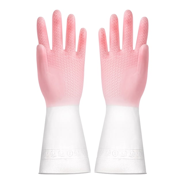 Yhmxh Mittens Home Essentials Housework Cleaning Gloves Plastic Durable Dishwashing Gloves Rubber Latex Kitchen Cleaning Brush Pot Laundry Gloves Kitchen Gadgets