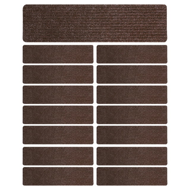 DOLITY 15 Pieces Non Skid Rug Stair Mats Stairs Step Treads Indoor Stair Runners Coffee