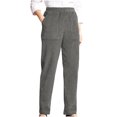 thumbnail image 2 of SDNall Pantalon en Velours Côtelé à Poches Solides pour Femmes, 2 of 9
