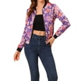 thumbnail image 2 of INSPIRE CHIC Blouson Bomber pour Femme Coupe Ajustée Léger à Fermeture Éclair Violet P, 2 of 6