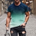 thumbnail image 1 of cllios T-Shirts Graphiques pour Hommes Grande Taille Décontractés Teinture sur Nœuds Dégradé Imprimé Manches Courtes Chemises Coupe Régulière Col Rond Décontracté Chandails d'Entraînement Gym T-Shirt Muscle Hauts, 1 of 5