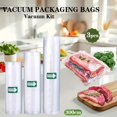 thumbnail image 3 of Bamboohart 3 Rolls of 3m Vacuum Sealing Bags (Different Sizes Combined) Reusable  Free of BPA  Food Protection Sealing Bags  Food Freshness Bags  Commercial Grade Food Vacuum Bags  Food V, 3 of 6
