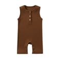 thumbnail image 2 of EGNMCR Girls' Jumpsuits & Rompers Toddler Baby Girls Boys Sleeveless Solid Color T-Shirt Jumpsuit Romper Kid Rompers, 2 of 3