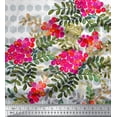 thumbnail image 3 of oneOone Silk Tabby Fabric Geometric|Leaves & Berries Panel Print Fabric BTY 42 Inch Wide, 3 of 3