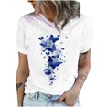 thumbnail image 1 of T-shirts Graphiques pour Femmes Décontractés à Imprimé Papillon, Manches Courtes, T-Shirts d'Été à Col Rond, Coupe Ample, Chandails Tee pour Jeans, 1 of 6