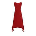 thumbnail image 4 of Ovzne Robes pour Femmes 2025 Robe Robes pour Femmes Sans Manches Col Rond à Cordon Décontractée à Volants Ligne A Mini-Robe Robe de Printemps Liquidation, 4 of 7