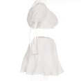 thumbnail image 4 of Robe Boho Femme Été Mini Robe Unie avec Épaules Dénudées Haut 2 Pcs Vêtements, 4 of 4