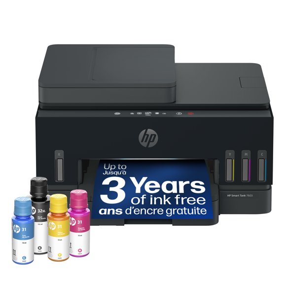 HP Smart Tank 7603 Wireless All-in-One Cartridge-Free Ink Tank Printer with up to 3 Yrs Ink Included