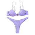 thumbnail image 2 of Faithtur Women Solid Color Adjustable Spaghetti Strap Underwire Bra + Thong, 2 of 9