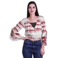 thumbnail image 1 of Moomaya Printed Womens Crop Top Wrap Style Top Wear Ruffle Long Sleeve Casual Summer Blouse, 1 of 5