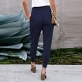 thumbnail image 2 of Pantalons pour Femmes Taille Haute Mode Décontractée Pantalons Taille Haute Fendue Poche Couleur Unie Longueur Pantalons Raccourcis Femmes Pantalons Décontractés, 2 of 9